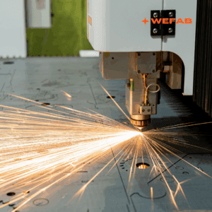 laser cutting the metal